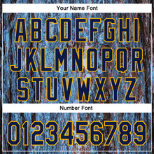 Load image into Gallery viewer, Custom Stitched Blue Navy-Gold 3D Pattern Design Tree Camo Hunting Sports Pullover Sweatshirt Hoodie