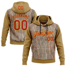Laden Sie das Bild in den Galerie-Viewer, Custom Stitched Old Gold Red-Yellow 3D Pattern Design Tree Camo Hunting Sports Pullover Sweatshirt Hoodie