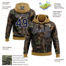 Загрузить изображение в средство просмотра галереи, Custom Stitched Black Navy Old Gold-Cream 3D Pattern Design Tree Camo Hunting Sports Pullover Sweatshirt Hoodie