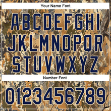 Laden Sie das Bild in den Galerie-Viewer, Custom Stitched Old Gold Navy-Cream 3D Pattern Design Tree Camo Hunting Sports Pullover Sweatshirt Hoodie