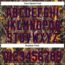 Load image into Gallery viewer, Custom Stitched Olive Navy-Fire Red 3D Pattern Design Tree Camo Hunting Sports Pullover Sweatshirt Salute To Service Hoodie