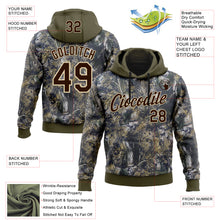 Load image into Gallery viewer, Custom Stitched Olive Brown-Cream 3D Pattern Design Tree Camo Hunting Sports Pullover Sweatshirt Salute To Service Hoodie