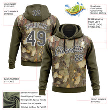 Load image into Gallery viewer, Custom Stitched Olive Steel Gray-White 3D Pattern Design Tree Camo Hunting Sports Pullover Sweatshirt Salute To Service Hoodie