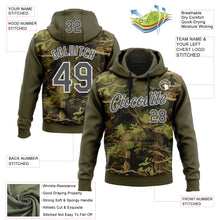 Load image into Gallery viewer, Custom Stitched Olive Steel Gray-White 3D Pattern Design Tree Camo Hunting Sports Pullover Sweatshirt Salute To Service Hoodie