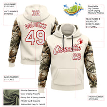 Charger l'image dans la galerie, Custom Stitched Cream White-Red 3D Pattern Design Tree Camo Hunting Sports Pullover Sweatshirt Hoodie