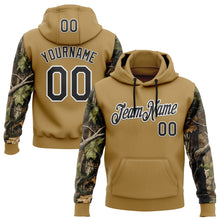 Laden Sie das Bild in den Galerie-Viewer, Custom Stitched Old Gold Black-White 3D Pattern Design Tree Camo Hunting Sports Pullover Sweatshirt Hoodie