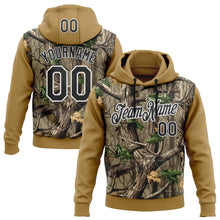 Laden Sie das Bild in den Galerie-Viewer, Custom Stitched Old Gold Black-White 3D Pattern Design Tree Camo Hunting Sports Pullover Sweatshirt Hoodie
