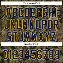 Laden Sie das Bild in den Galerie-Viewer, Custom Stitched Old Gold Navy-Yellow 3D Pattern Design Tree Camo Hunting Sports Pullover Sweatshirt Hoodie