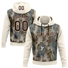 Load image into Gallery viewer, Custom Stitched Cream Brown-Cream 3D Pattern Design Tree Camo Hunting Sports Pullover Sweatshirt Hoodie