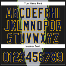 Laden Sie das Bild in den Galerie-Viewer, Custom Stitched Gray Navy Black Green-Gold 3D Pattern Design Sportswear Pullover Sweatshirt Hoodie