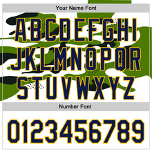 Laden Sie das Bild in den Galerie-Viewer, Custom Stitched White Navy Black-Gold 3D Pattern Design Camo Military Sportswear Pullover Sweatshirt Hoodie