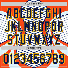 Laden Sie das Bild in den Galerie-Viewer, Custom Stitched White Navy Blue Orange-Gold 3D Pattern Design Sportswear Pullover Sweatshirt Hoodie