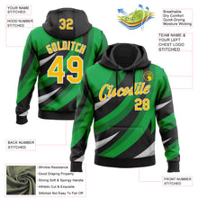 Laden Sie das Bild in den Galerie-Viewer, Custom Stitched Black Yellow Green-White 3D Pattern Design Sportswear Pullover Sweatshirt Hoodie