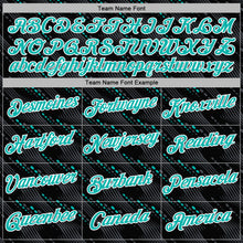 Laden Sie das Bild in den Galerie-Viewer, Custom Stitched Black Aqua-White 3D Pattern Design Slant Lines Sports Pullover Sweatshirt Hoodie