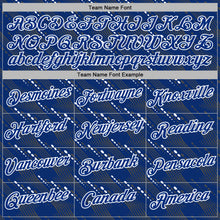 Load image into Gallery viewer, Custom Stitched Royal White 3D Pattern Design Slant Lines Sports Pullover Sweatshirt Hoodie