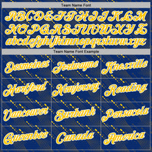Charger l'image dans la galerie, Custom Stitched Royal Yellow-White 3D Pattern Design Slant Lines Sports Pullover Sweatshirt Hoodie