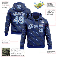 Charger l'image dans la galerie, Custom Stitched Royal Light Blue-White 3D Pattern Design Slant Lines Sports Pullover Sweatshirt Hoodie
