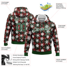 Загрузить изображение в средство просмотра галереи, Custom Stitched Red Green-White 3D Christmas Plaid And Snow Sports Pullover Sweatshirt Hoodie