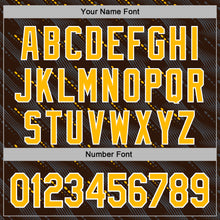 Charger l'image dans la galerie, Custom Stitched Brown Gold-White 3D Pattern Design Slant Lines Sports Pullover Sweatshirt Hoodie