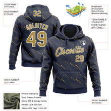 Charger l'image dans la galerie, Custom Stitched Navy Old Gold-White 3D Pattern Design Slant Lines Sports Pullover Sweatshirt Hoodie