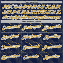 Charger l'image dans la galerie, Custom Stitched Navy Old Gold-White 3D Pattern Design Slant Lines Sports Pullover Sweatshirt Hoodie
