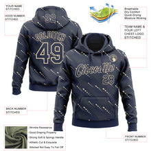 Загрузить изображение в средство просмотра галереи, Custom Stitched Navy Cream 3D Pattern Design Slant Lines Sports Pullover Sweatshirt Hoodie