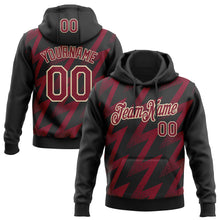 Загрузить изображение в средство просмотра галереи, Custom Stitched Black Crimson-Cream 3D Pattern Design Zigzag Shape Sports Pullover Sweatshirt Hoodie