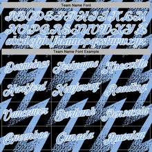 Load image into Gallery viewer, Custom Stitched Black Light Blue-White 3D Pattern Design Zigzag Shape Sports Pullover Sweatshirt Hoodie