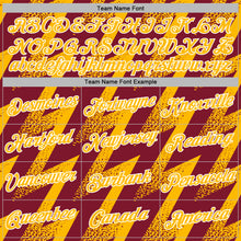 Laden Sie das Bild in den Galerie-Viewer, Custom Stitched Crimson Gold-White 3D Pattern Design Zigzag Shape Sports Pullover Sweatshirt Hoodie