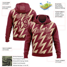 Laden Sie das Bild in den Galerie-Viewer, Custom Stitched Crimson Cream 3D Pattern Design Zigzag Shape Sports Pullover Sweatshirt Hoodie
