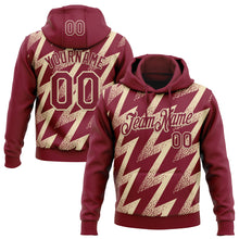 Laden Sie das Bild in den Galerie-Viewer, Custom Stitched Crimson Cream 3D Pattern Design Zigzag Shape Sports Pullover Sweatshirt Hoodie