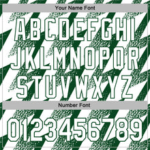 Laden Sie das Bild in den Galerie-Viewer, Custom Stitched White Green 3D Pattern Design Zigzag Shape Sports Pullover Sweatshirt Hoodie