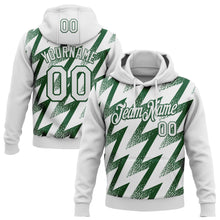 Laden Sie das Bild in den Galerie-Viewer, Custom Stitched White Green 3D Pattern Design Zigzag Shape Sports Pullover Sweatshirt Hoodie