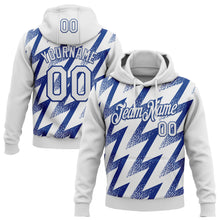 Charger l'image dans la galerie, Custom Stitched White Royal 3D Pattern Design Zigzag Shape Sports Pullover Sweatshirt Hoodie