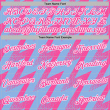 Load image into Gallery viewer, Custom Stitched Light Blue Pink-White 3D Pattern Design Zigzag Shape Sports Pullover Sweatshirt Hoodie