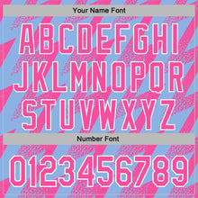 Load image into Gallery viewer, Custom Stitched Light Blue Pink-White 3D Pattern Design Zigzag Shape Sports Pullover Sweatshirt Hoodie