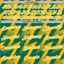 Laden Sie das Bild in den Galerie-Viewer, Custom Stitched Kelly Green Gold-White 3D Pattern Design Zigzag Shape Sports Pullover Sweatshirt Hoodie