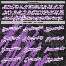 Charger l'image dans la galerie, Custom Stitched Black Medium Purple-White 3D Pattern Design Splash Sports Pullover Sweatshirt Hoodie