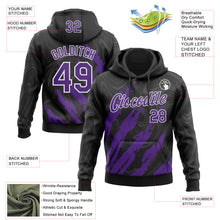 Charger l'image dans la galerie, Custom Stitched Black Purple-White 3D Pattern Design Splash Sports Pullover Sweatshirt Hoodie