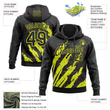 Charger l'image dans la galerie, Custom Stitched Black Neon Yellow 3D Pattern Design Splash Sports Pullover Sweatshirt Hoodie