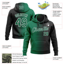 Load image into Gallery viewer, Custom Stitched Black Kelly Green-White 3D Pattern Design Gradient Line Sports Pullover Sweatshirt Hoodie