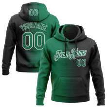 Load image into Gallery viewer, Custom Stitched Black Kelly Green-White 3D Pattern Design Gradient Line Sports Pullover Sweatshirt Hoodie