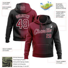 Load image into Gallery viewer, Custom Stitched Black Crimson-White 3D Pattern Design Gradient Line Sports Pullover Sweatshirt Hoodie