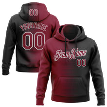 Load image into Gallery viewer, Custom Stitched Black Crimson-White 3D Pattern Design Gradient Line Sports Pullover Sweatshirt Hoodie