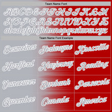 Load image into Gallery viewer, Custom Stitched Red Gray-White 3D Pattern Design Gradient Line Sports Pullover Sweatshirt Hoodie