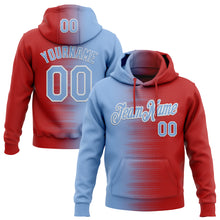 Загрузить изображение в средство просмотра галереи, Custom Stitched Red Light Blue-White 3D Pattern Design Gradient Line Sports Pullover Sweatshirt Hoodie