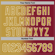 Laden Sie das Bild in den Galerie-Viewer, Custom Stitched Crimson Old Gold-White 3D Pattern Design Gradient Line Sports Pullover Sweatshirt Hoodie