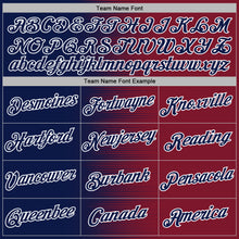 Laden Sie das Bild in den Galerie-Viewer, Custom Stitched Crimson Navy-White 3D Pattern Design Gradient Line Sports Pullover Sweatshirt Hoodie