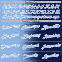 Charger l'image dans la galerie, Custom Stitched Navy Light Blue-White 3D Pattern Design Gradient Line Sports Pullover Sweatshirt Hoodie