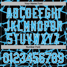 Charger l'image dans la galerie, Custom Stitched Black Sky Blue-White 3D Pattern Design Abstract Network Sports Pullover Sweatshirt Hoodie